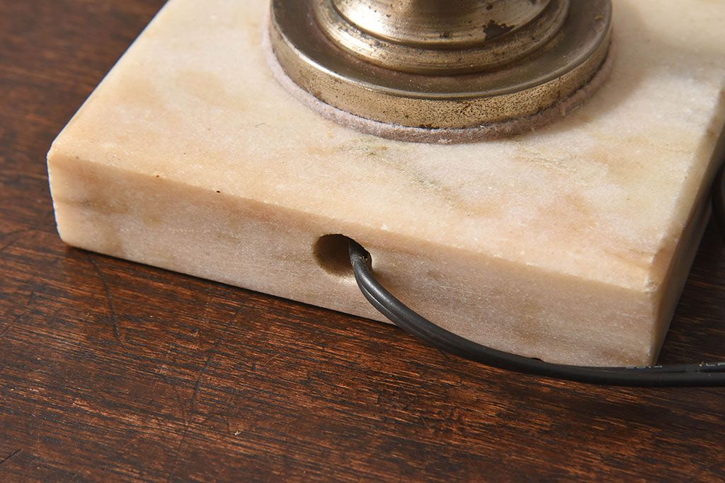 大正ロマン　大理石台座の和製アンティークデスクスタンド