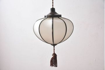 和製アンティーク　上品なほおずき型の電笠(天井照明)(1)