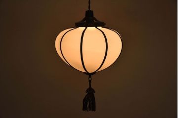 和製アンティーク　上品なほおずき型の電笠(天井照明)(1)