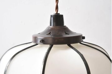 和製アンティーク　上品なほおずき型の電笠(天井照明)(1)