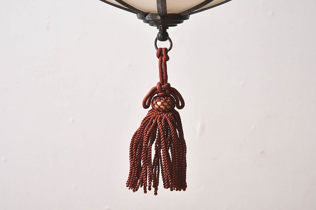 和製アンティーク　上品なほおずき型の電笠(天井照明)(1)