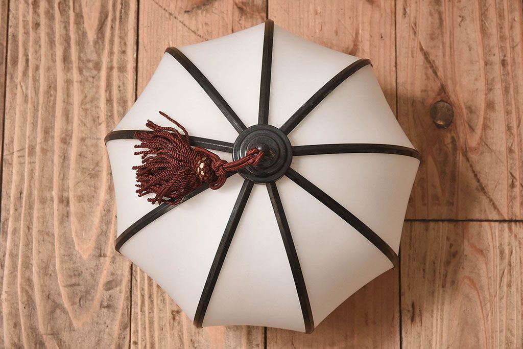 和製アンティーク　上品なほおずき型の電笠(天井照明)(1)