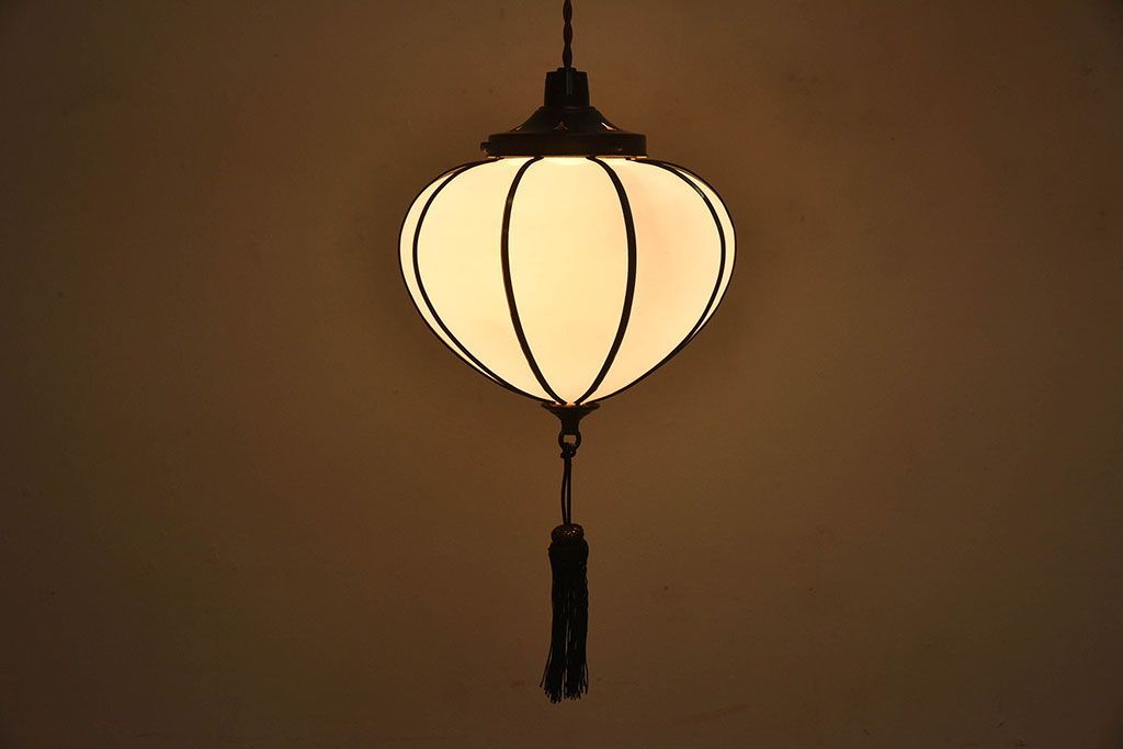和製アンティーク　上品なほおずき型の電笠(天井照明)(2)