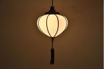 和製アンティーク　上品なほおずき型の電笠(天井照明)(2)