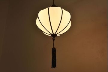 和製アンティーク　上品なほおずき型の電笠(天井照明)(2)