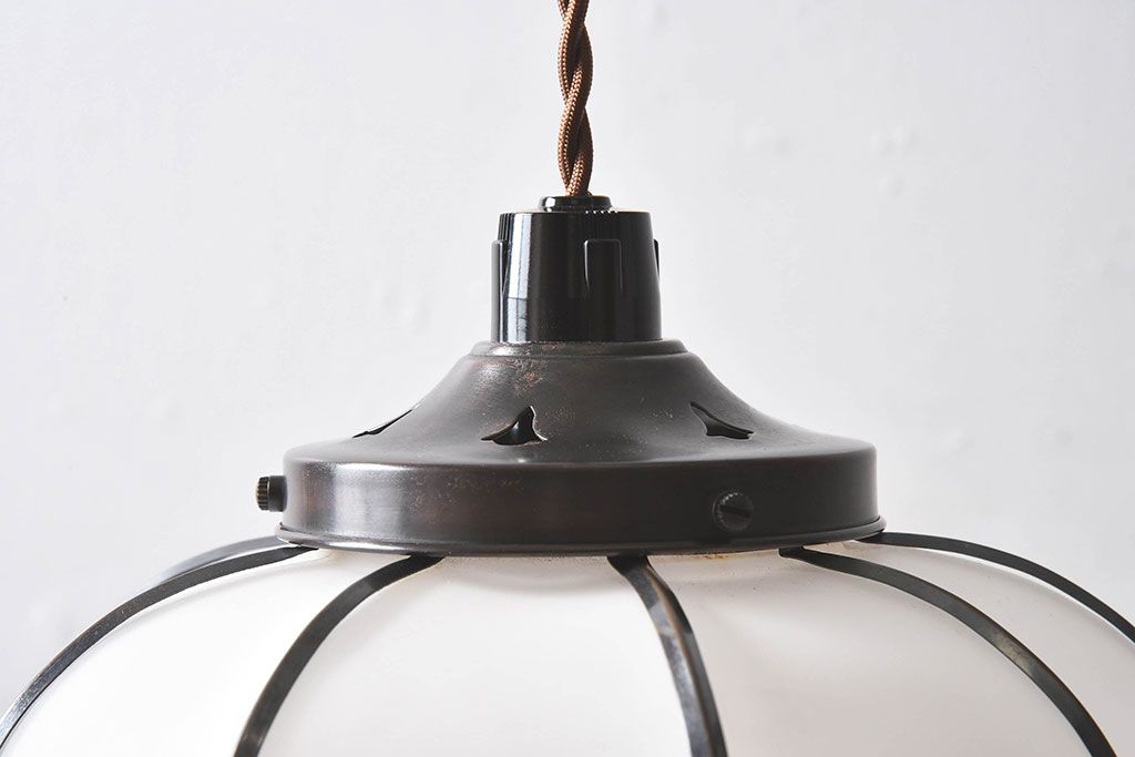 和製アンティーク　上品なほおずき型の電笠(天井照明)(2)