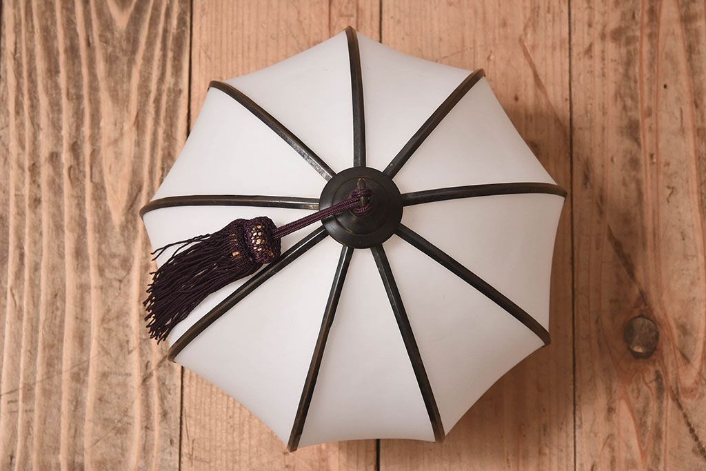 和製アンティーク　上品なほおずき型の電笠(天井照明)(2)