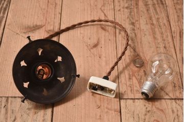 和製アンティーク　上品なほおずき型の電笠(天井照明)(2)