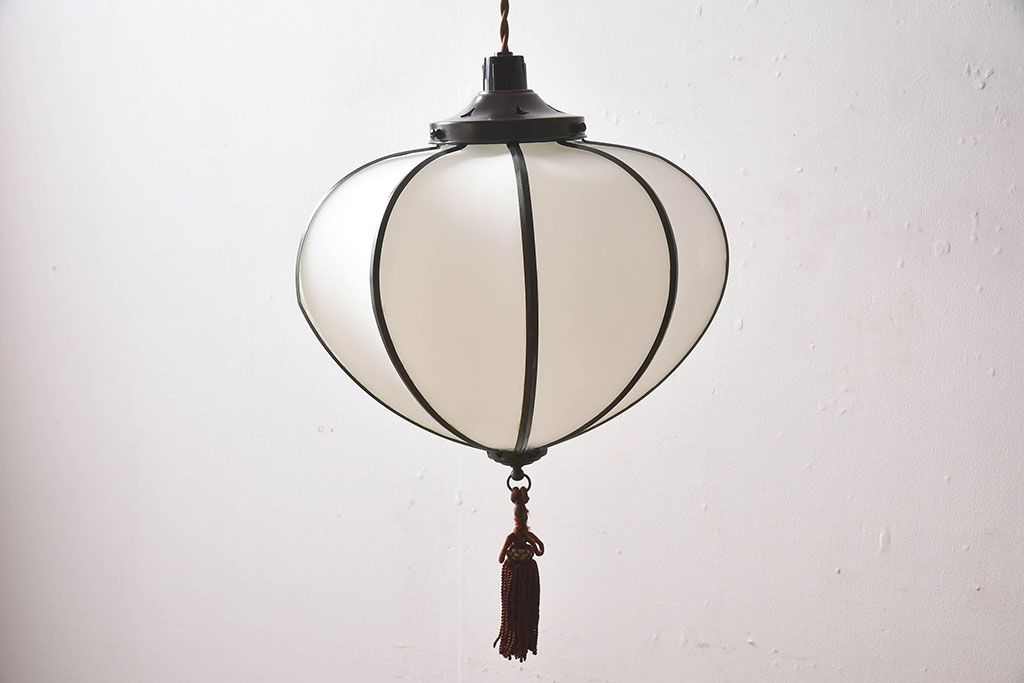 和製アンティーク　上品なほおずき型の電笠(天井照明)(3)