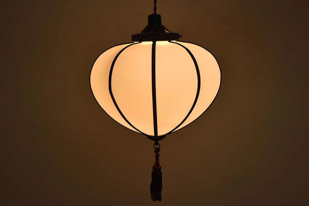 和製アンティーク　上品なほおずき型の電笠(天井照明)(3)