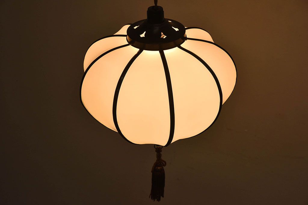 和製アンティーク　上品なほおずき型の電笠(天井照明)(3)