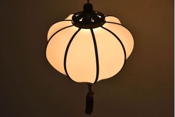 和製アンティーク　上品なほおずき型の電笠(天井照明)(3)