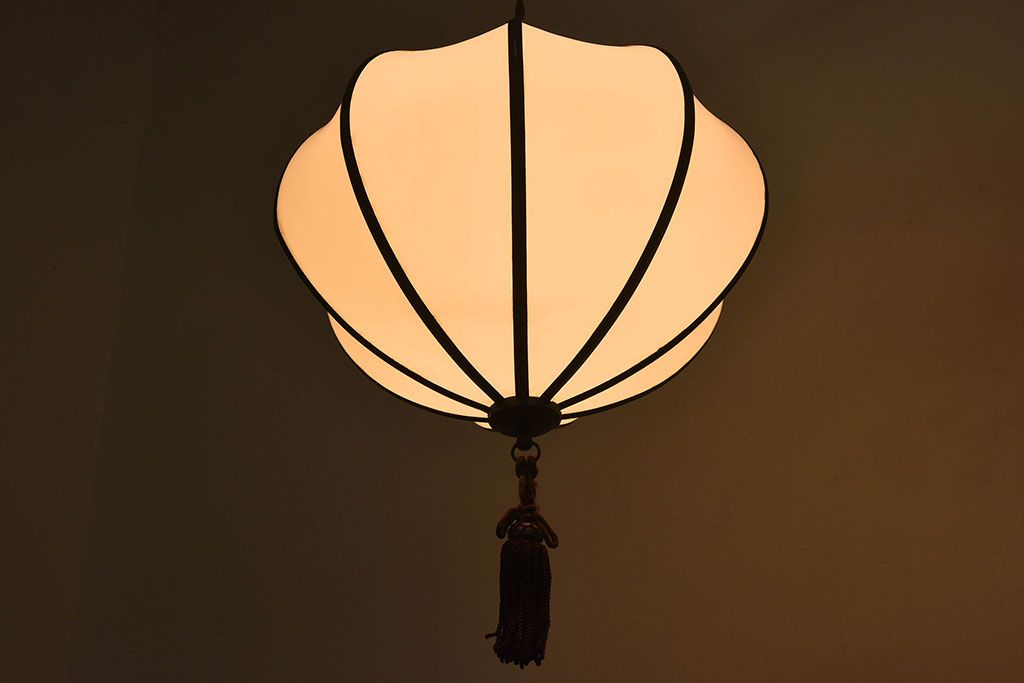 和製アンティーク　上品なほおずき型の電笠(天井照明)(3)
