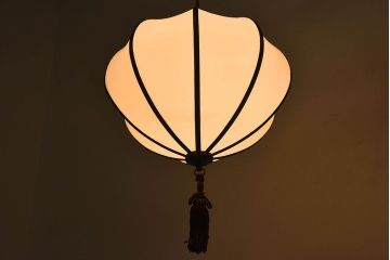 和製アンティーク　上品なほおずき型の電笠(天井照明)(3)