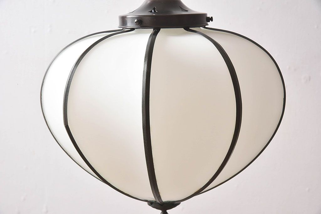 和製アンティーク　上品なほおずき型の電笠(天井照明)(3)