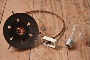 和製アンティーク　上品なほおずき型の電笠(天井照明)(3)