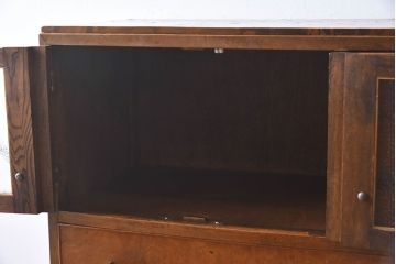 レトロ家具　昭和レトロ　人気のダイヤガラス入りの愛らしいチェスト