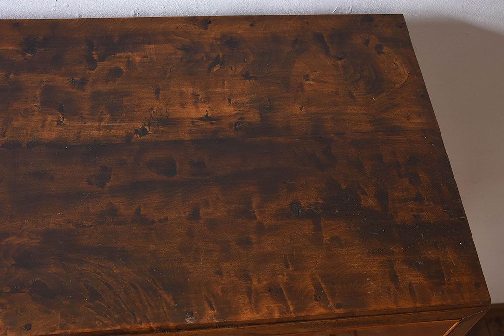 レトロ家具　昭和レトロ　人気のダイヤガラス入りの愛らしいチェスト