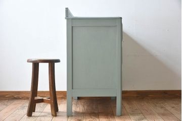 ペイント家具　可愛らしいデザインのイギリスアンティークチェスト(引き出し)