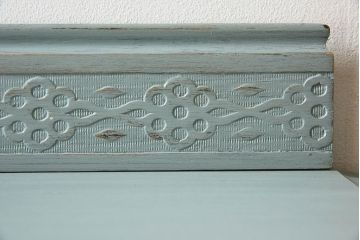 ペイント家具　可愛らしいデザインのイギリスアンティークチェスト(引き出し)