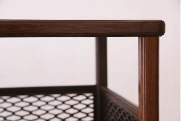 民芸家具　高級品!鉄刀木(タガヤサン)材製の重厚感ある飾り棚(陳列棚)