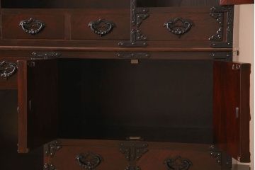 アンティーク家具　伝統工芸　高級品!二段重ね岩谷堂茶箪笥(収納棚、戸棚)