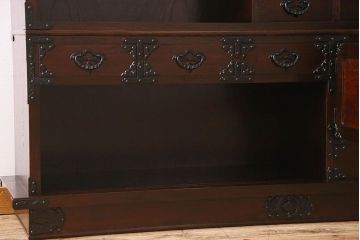 アンティーク家具　伝統工芸　高級品!二段重ね岩谷堂茶箪笥(収納棚、戸棚)