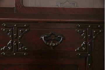 アンティーク家具　伝統工芸　高級品!二段重ね岩谷堂茶箪笥(収納棚、戸棚)