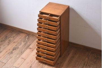 レトロ家具　和製アンティーク　栓材　11杯付き!昭和レトロな小引き出し