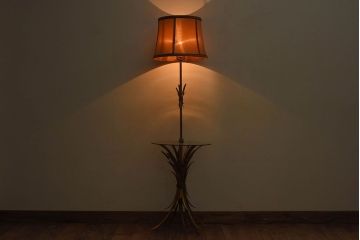イタリアビンテージ　ガラステーブル付き!フロアランプ