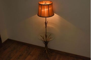 イタリアビンテージ　ガラステーブル付き!フロアランプ