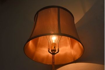 イタリアビンテージ　ガラステーブル付き!フロアランプ