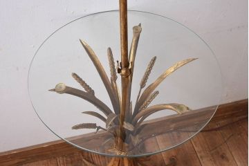 イタリアビンテージ　ガラステーブル付き!フロアランプ