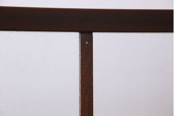 和製アンティーク　ケヤキ・杉材　結霜ガラスが魅力的な衝立