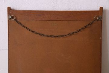 アンティーク雑貨　北欧家具　珍しいデザインの壁掛けミラー(鏡、ウォールミラー)
