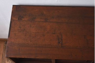 レトロ家具　昭和レトロ　古い木の質感が味わい深いアンティーク収納棚(戸棚、下駄箱)(1)