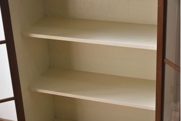 ペイント家具　格子の扉がおしゃれな収納棚(飾り棚、戸棚)