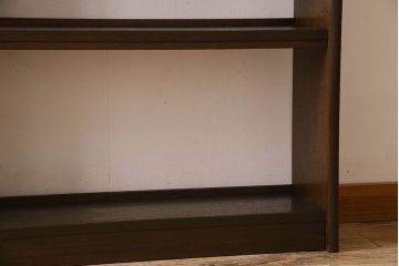 レトロ家具　昭和レトロ　ラワン材製の縦型アンティーク本棚(飾り棚)(2)