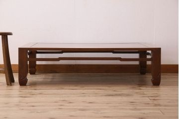 アンティーク家具　総無垢材　天板一枚板!総ケヤキ材製のアンティーク座卓