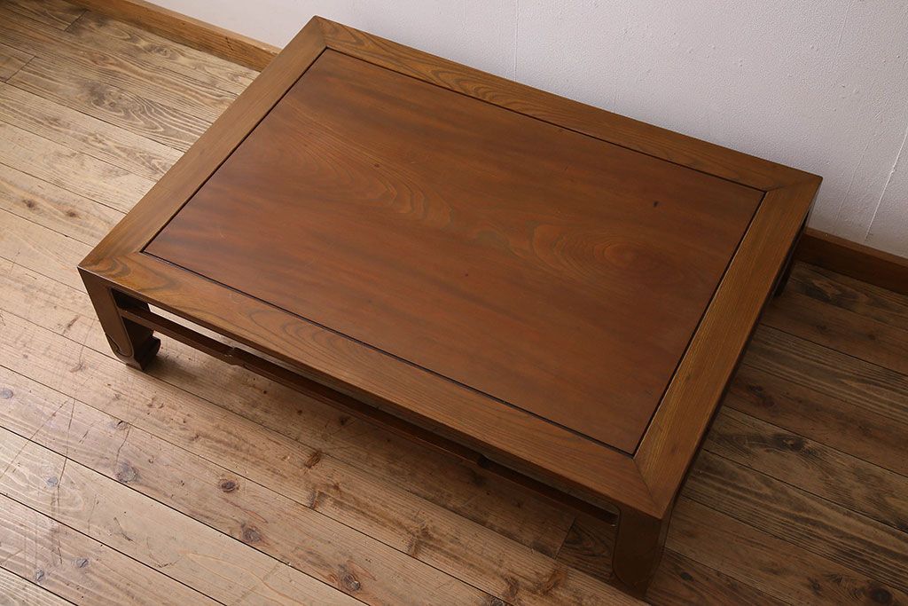 アンティーク家具　総無垢材　天板一枚板!総ケヤキ材製のアンティーク座卓