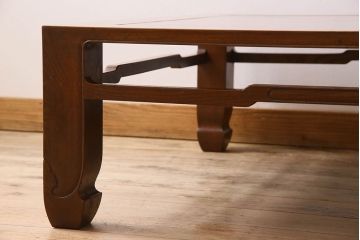 アンティーク家具　総無垢材　天板一枚板!総ケヤキ材製のアンティーク座卓