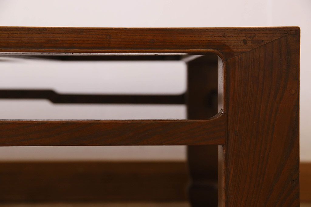 アンティーク家具　総無垢材　天板一枚板!総ケヤキ材製のアンティーク座卓