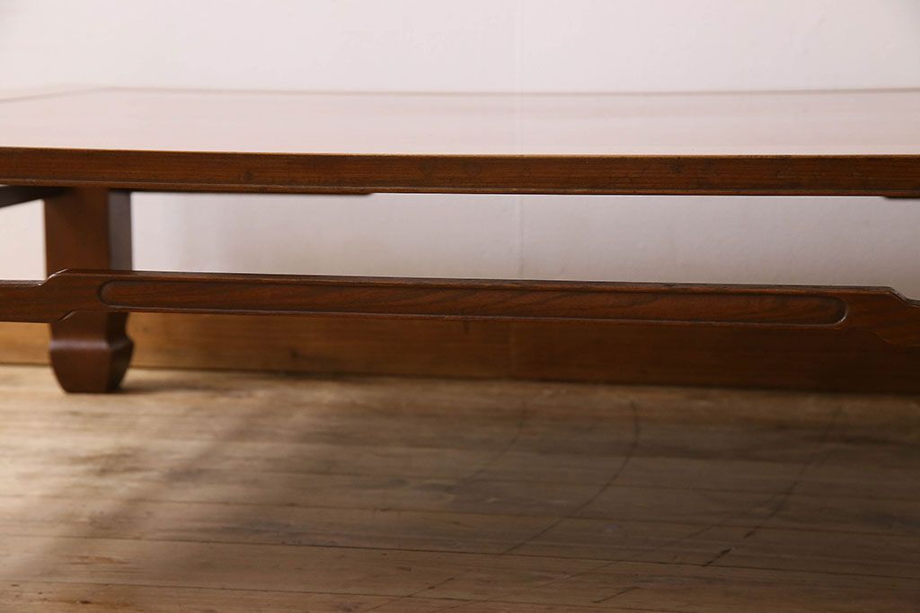 アンティーク家具　総無垢材　天板一枚板!総ケヤキ材製のアンティーク座卓