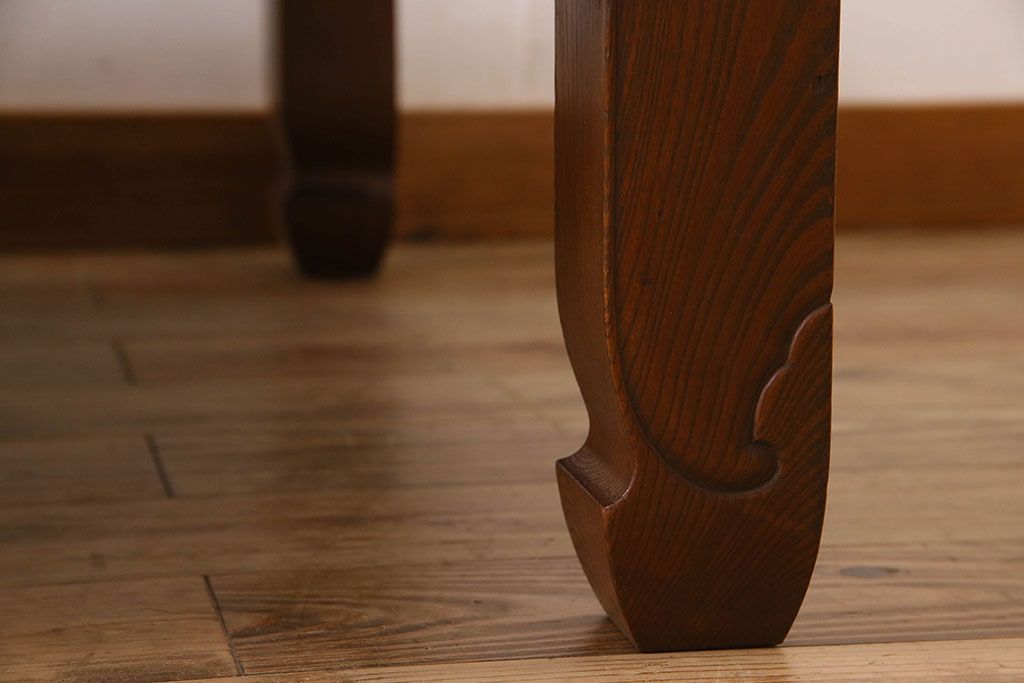 アンティーク家具　総無垢材　天板一枚板!総ケヤキ材製のアンティーク座卓