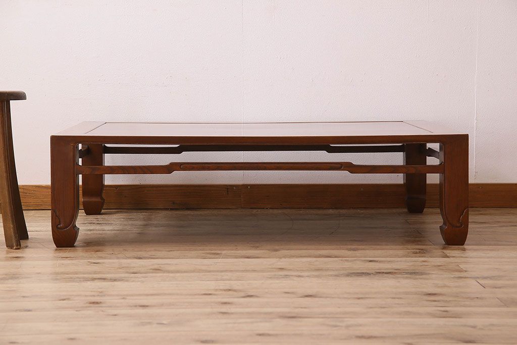 アンティーク家具　総無垢材　天板一枚板!総ケヤキ材製のアンティーク座卓