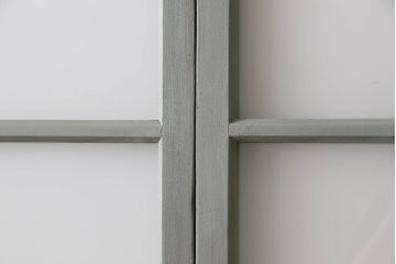 すりガラス入り!アンティーク調ペイントが素敵なガラス引き戸2枚セット