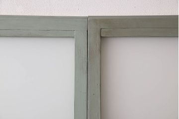 すりガラス入り!アンティーク調ペイントが素敵なガラス引き戸2枚セット