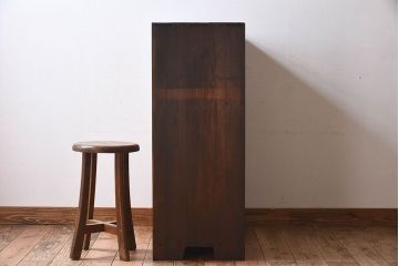 レトロ家具　昭和レトロ　古い木の質感が味わい深いアンティーク収納棚(戸棚、下駄箱)(2)