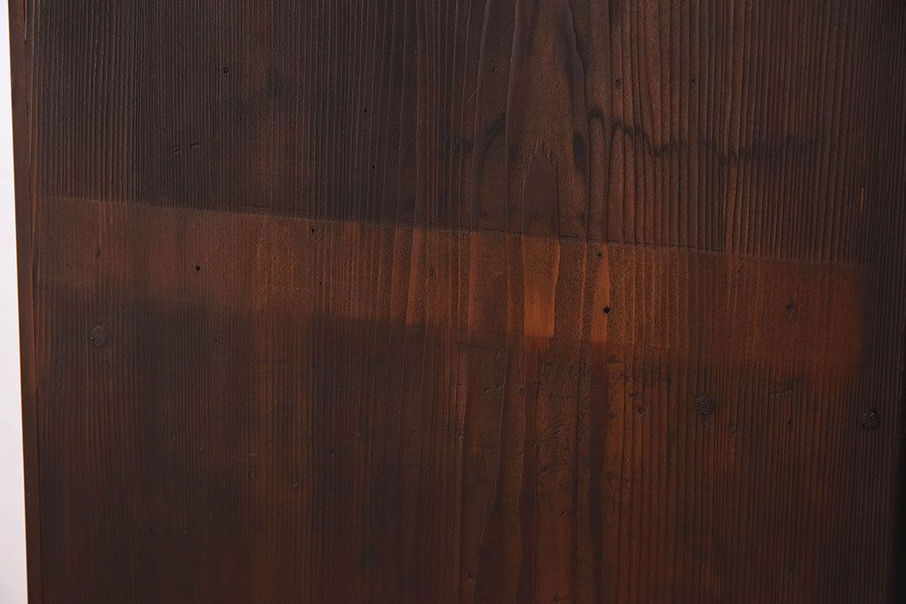 レトロ家具　昭和レトロ　古い木の質感が味わい深いアンティーク収納棚(戸棚、下駄箱)(2)