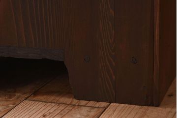 レトロ家具　昭和レトロ　古い木の質感が味わい深いアンティーク収納棚(戸棚、下駄箱)(2)